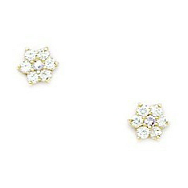 14k Yellow Gold June Lt Purple CZ Small Flower Screw Back Earrings Measures 4x4mm Jewelry Gifts for Women 14k Yellow Gold June Lt Purple CZ Small Flower Screw Back Earrings Measures 4x4mm Jewelry Gifts for Women